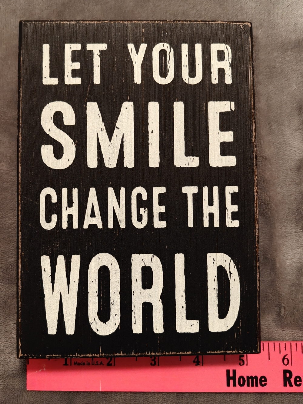 Quill to Paper, Black & White'Let Your Smile Change The World' Wood Wall Sign